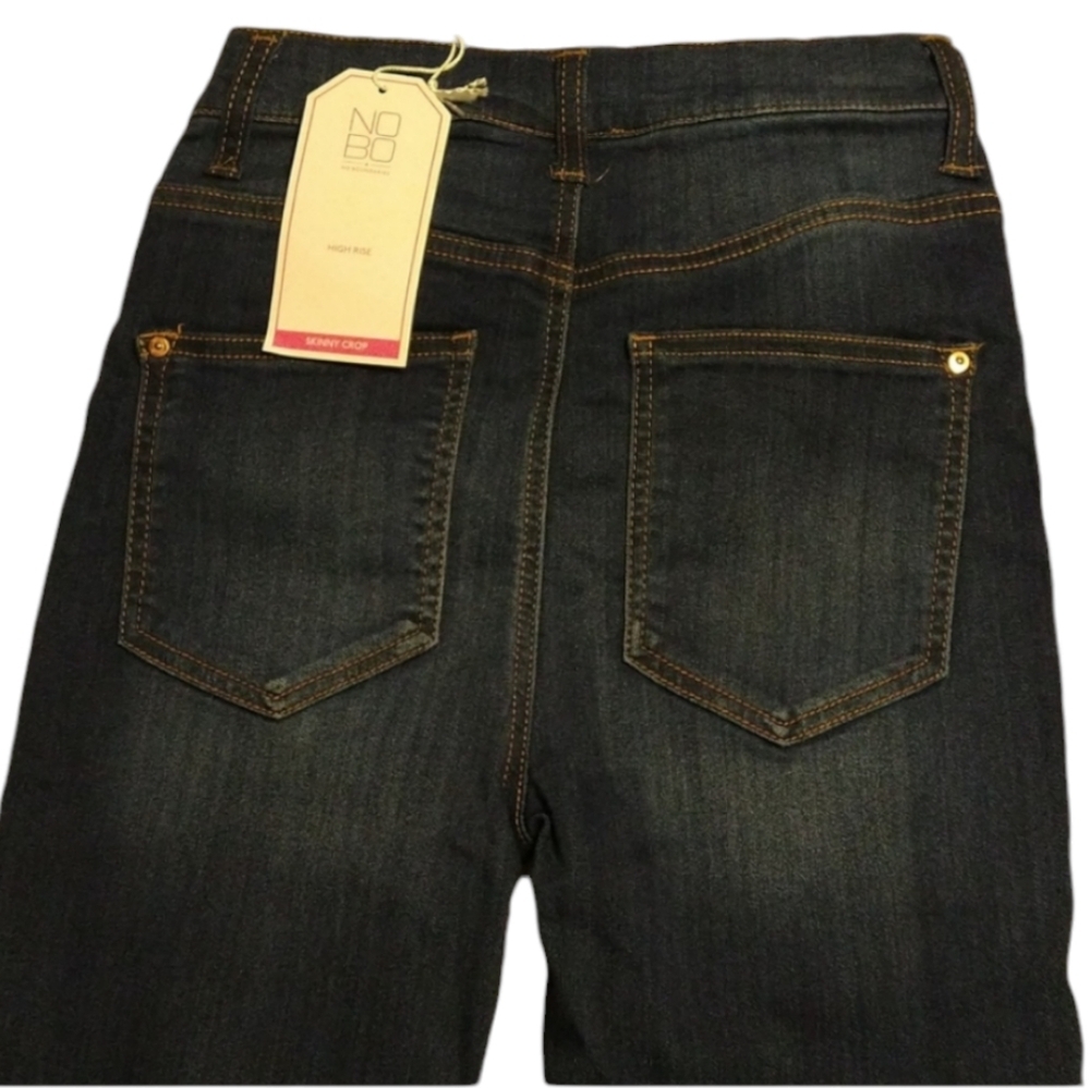 2/$20 High waist, high rise, dark stretchy skinny jeans With Fray - Picture 3 of 4
